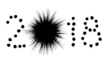 Bullet holes in shape of 2018