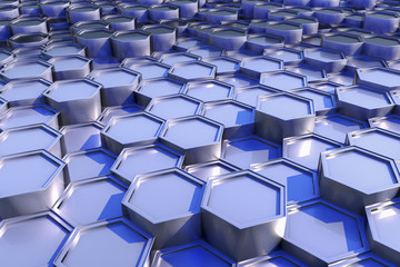 a honeycomb background blue shimmering