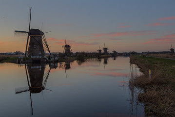 Fototapeta na wymiar The Windmills of Kinderdijk, a dutch World Heritage
