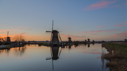 Fototapeta na wymiar The Windmills of Kinderdijk, a dutch World Heritage