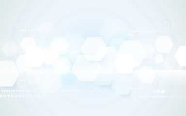 Fototapeta premium Abstract technology digital hi tech hexagons concept background