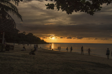 Beautiful sunset on Haad Yao beach, Koh Phangan, Thailand