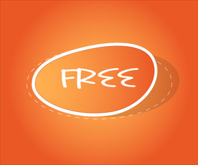 Free Coupon Sticker  - vector clip-art illustration