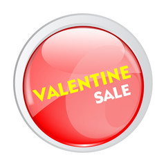 Valentine Sale Button  - vector clip-art illustration