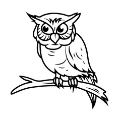Owl Drawing Vector - vector clip-art illustration