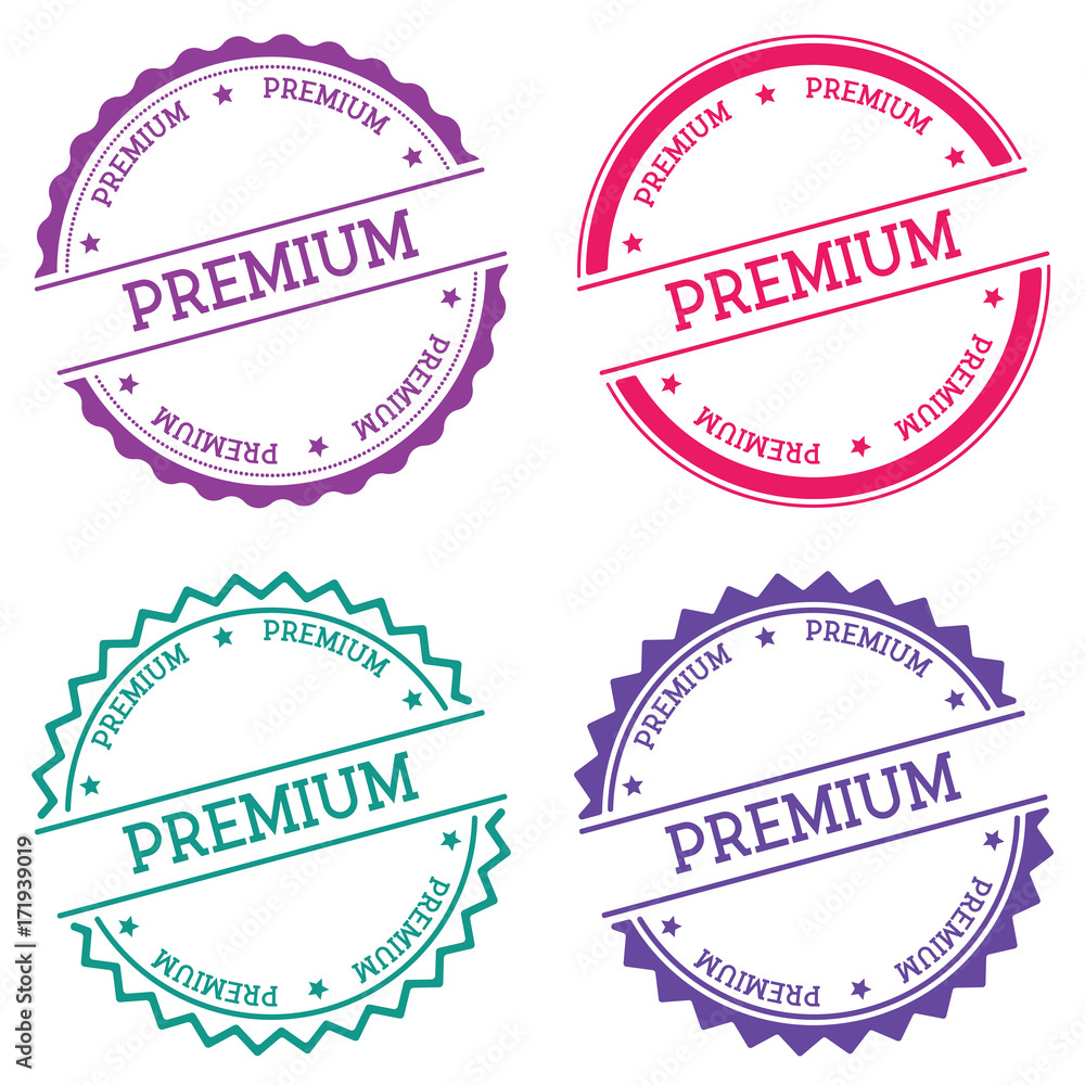 Poster premium badge isolated on white background. flat style round label with text. circular emblem vector