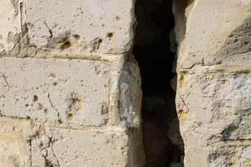 Big fissure in a house wall