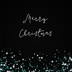 Merry Christmas greeting card. Beautiful falling snow background. Beautiful falling snow on black background. Wonderful vector illustration.