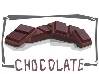 Vector simple illustration of chocolate bar.
