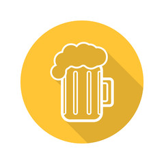 Beer glass flat linear long shadow icon