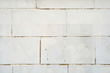 empty old white brick wall for vintage wallpaper or texture background