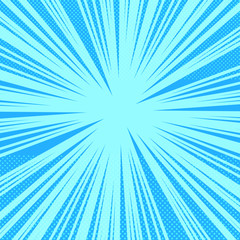 Comic book page bright blue background