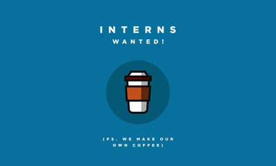 Interns Wanted! (Line Art in Flat Style Vector Illustration Design Template)