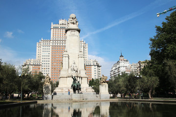Fototapeta na wymiar The Plaza de España Spain square, Madrid, Spain 