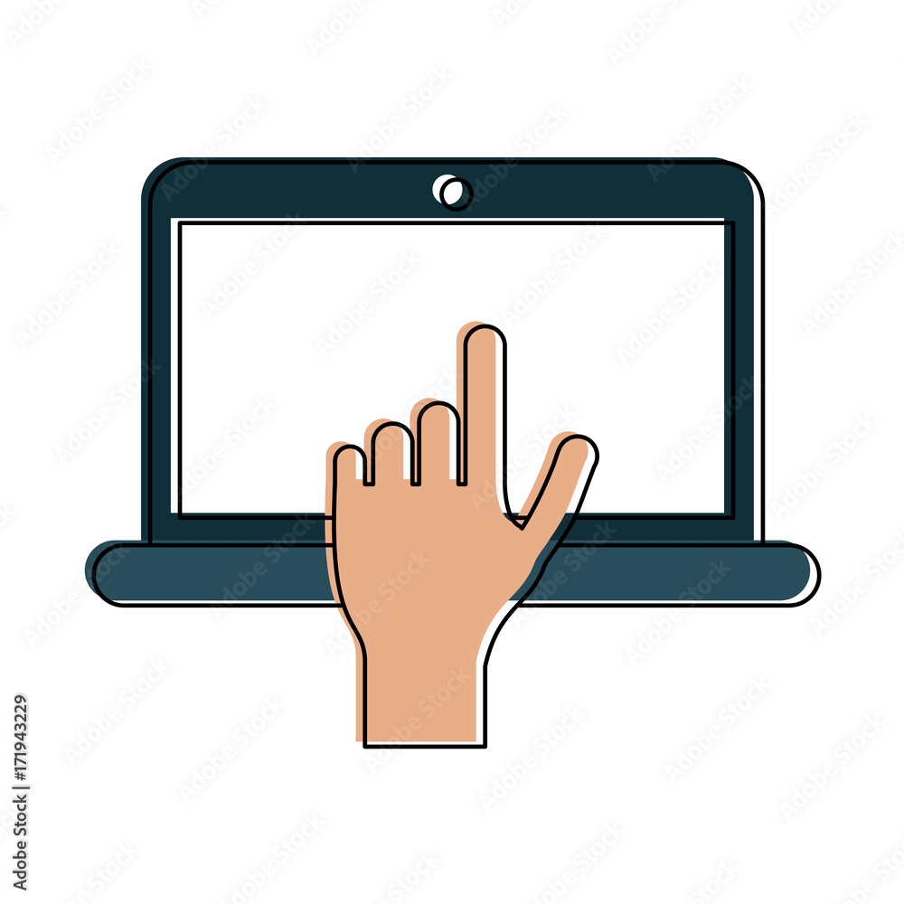 Poster graph chart on laptop screen icon image vector illustration design