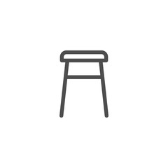 Backless stool line icon
