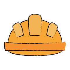 yellow helmet industrial security related icon image vector illustration design