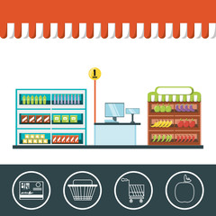 supermarket shelves design