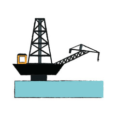 Petroleum pump in ocean icon vector illustration graphic design