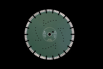 Cutting disc with diamonds - Diamond disc for concrete isolated on the black background