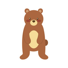 forest bear animal predator wild mammal vector illustration