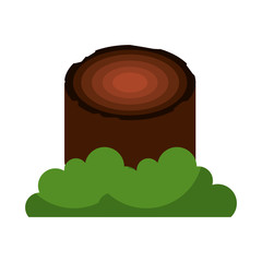 wooden camping material lumber firewood stump vector illustration