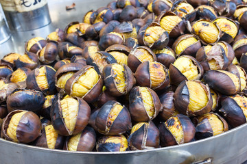 Roasted chestnuts cooking