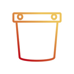 flat line colored  pail over white  background vector illustration