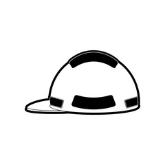 Fototapeta premium flat line monocromatic helmet over white background vector illustration
