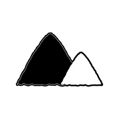 Fototapeta premium flat line monocromatic construction sand over white background vector illustration