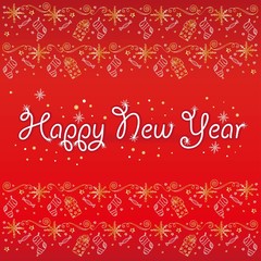 1483870 postcard happy new year red snowflakes