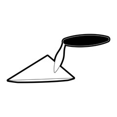 flat line monocromatic brush palette  over white background  vector illustration