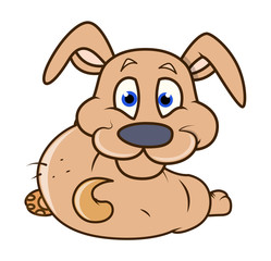 Happy Cartoon Labrador Puppy - vector clip-art illustration