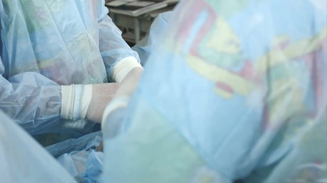 Surgery team in the operating room doing laproscopic operation
