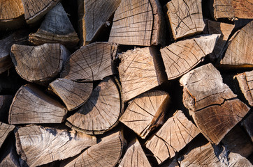 Cut firewood stack logs as pattern.