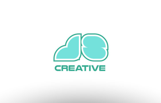 pastel green alphabet letter js j s  combination joint logo comany icon