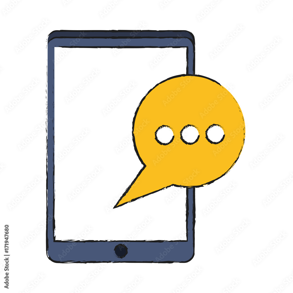 Aufkleber cellphone instant message conversation icon image vector illustration design