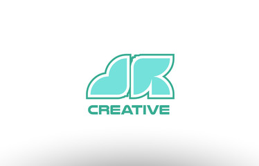 pastel green alphabet letter jk j k combination joint logo comany icon