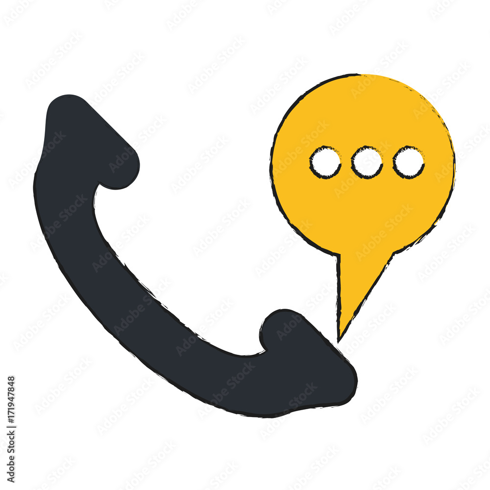 Poster telephone instant message conversation icon image vector illustration design