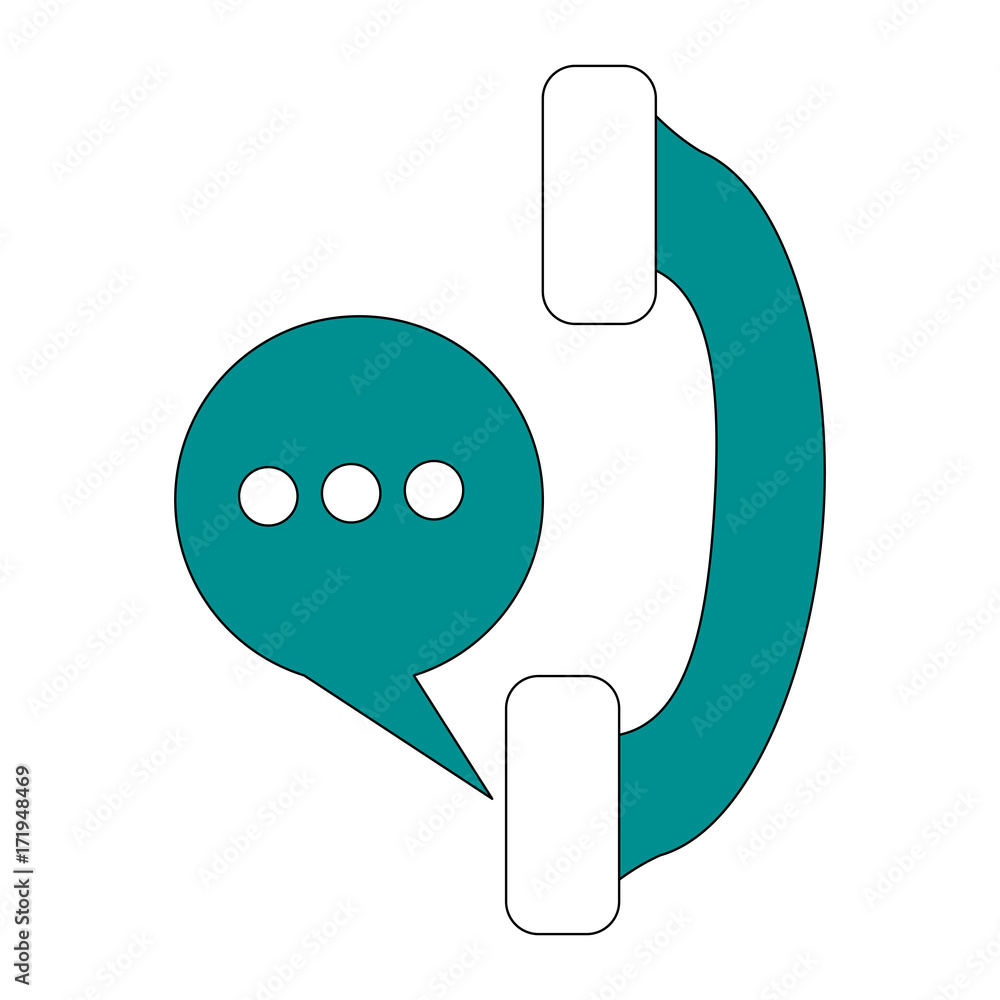Poster telephone instant message conversation icon image vector illustration design