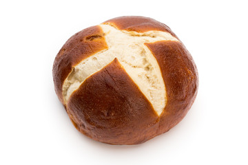 Freshly baked bread isolated on white background.