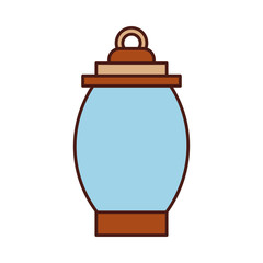 kerosene lamp light camping antique object vector illustration