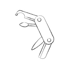 multipurpose of knife camping tool vector illustration