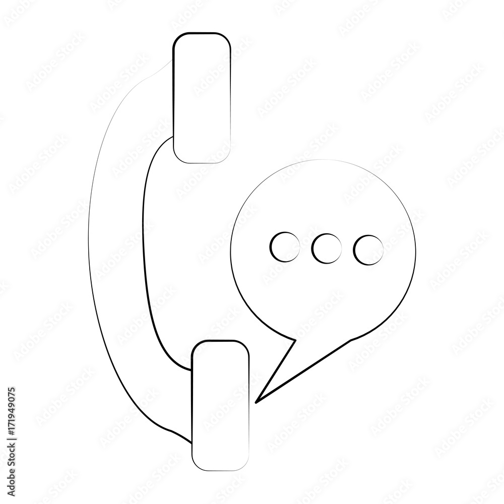 Poster telephone instant message conversation icon image vector illustration design