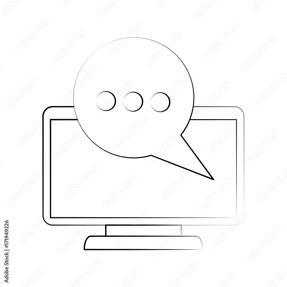Poster computer instant message conversation icon image vector illustration design