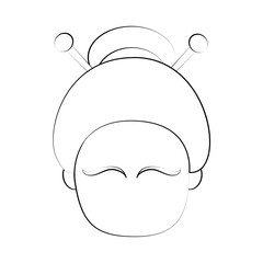 geisha japan related icon image vector illustration design