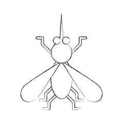 house fly insect and animal disturb cartoon vector illustration