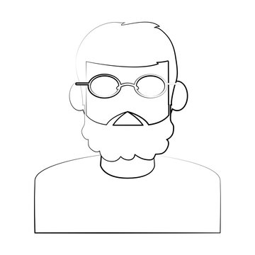 Old man face cartoon icon vector illustration graphic design