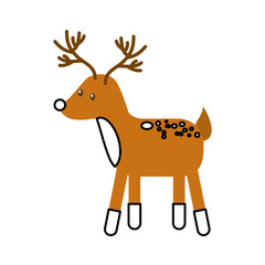 forest deer wildlife animal fauna natural vector illustration