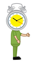 Clock Head Person Vector Illustration